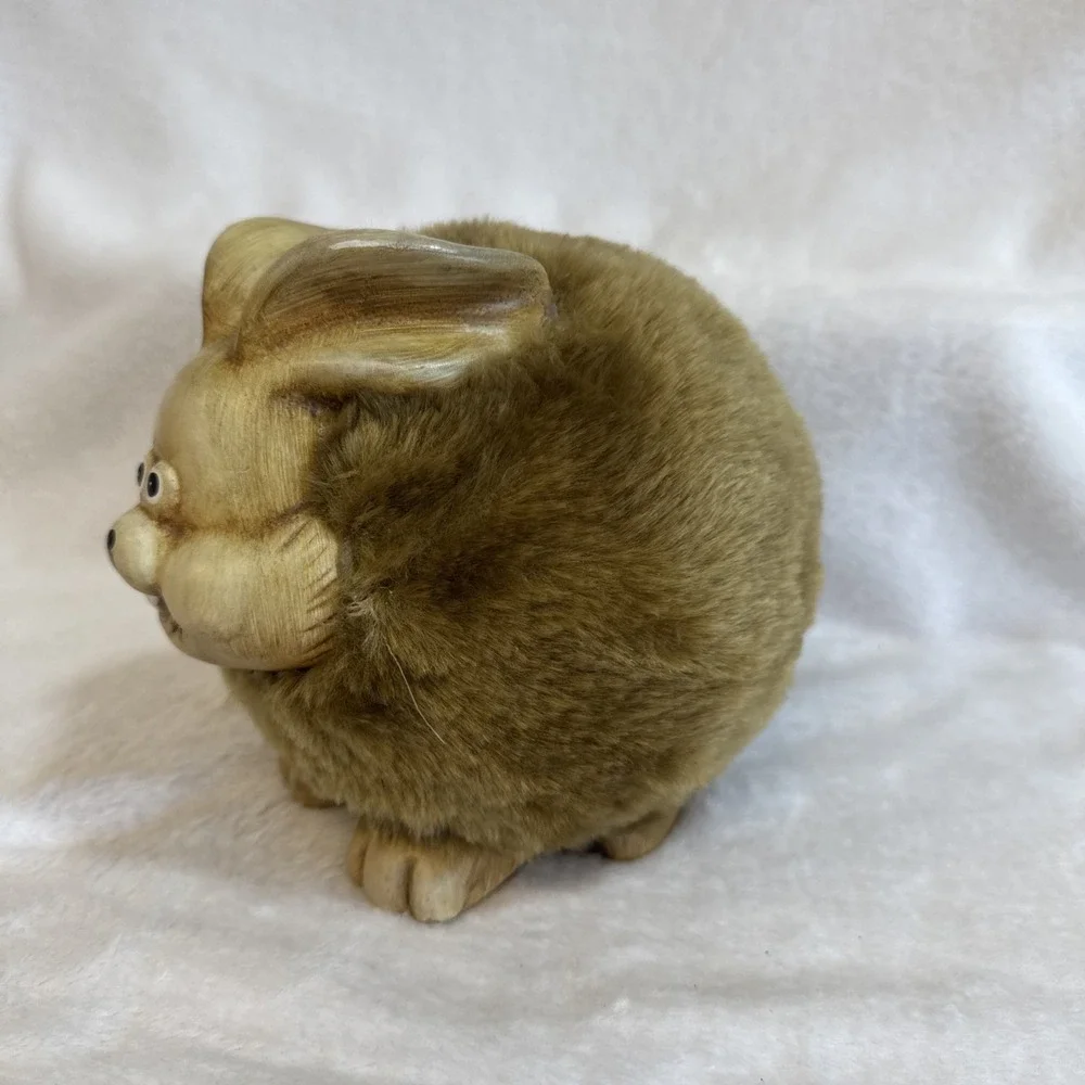 Vintage Ceramic Bunny Rabbit Planter Fuzzy Easter Decor‎ Cute Novelty